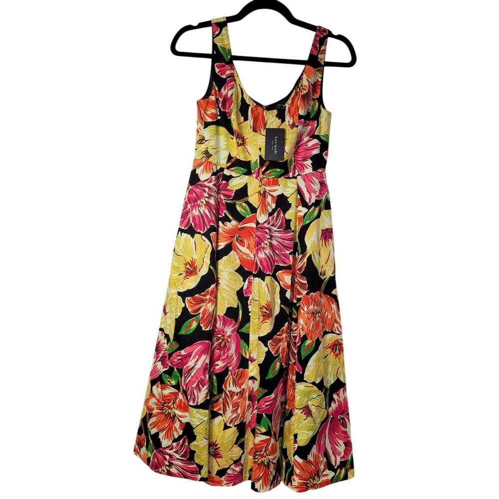 Kate Spade Women's Painted Tulips Grace Dress Size 2 Floral Sleeveless New